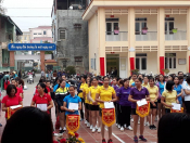 Đội bóng chuyền nữ Tiểu học Noong Bua tham gia Hội thao giải bóng chuyền nữ ngành Giáo dục và Đạo tạo Thành phố năm 2019.